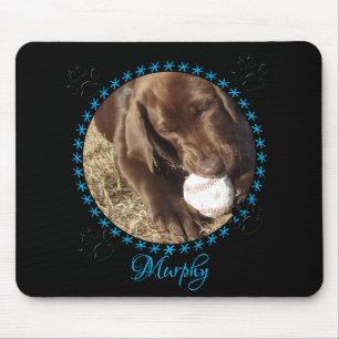 Pad für die Maus des Hauses (schwarz/blau mit Pfot Mousepad
