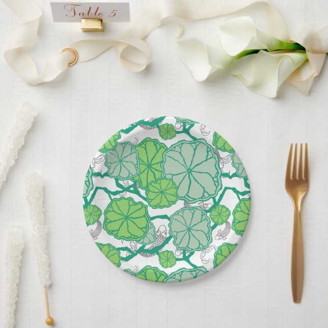 Pad Lotus-Muster-Papierplatten Pappteller (Hochzeit)