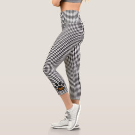 Pad Print INITIALS Checkerboard Team Spirit Fun Capri Leggings