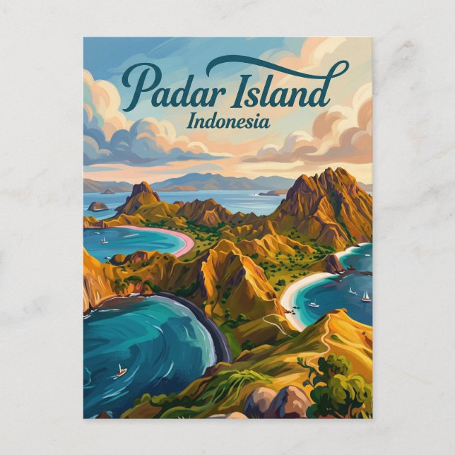 Padar-Insel Indonesien Postkarte (Vorderseite)