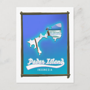 Padar Island Indonesien Feiertagspostkarte