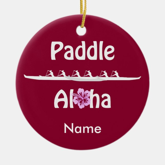 Paddel Aloha-Wahine Keramikornament (Vorne)