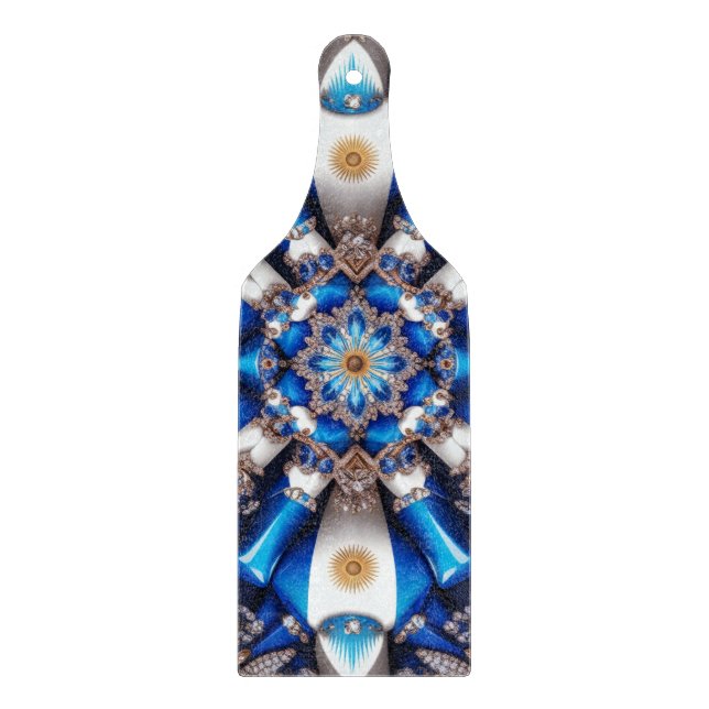 Paddel aus Glas Argentiniische Farben Schneidebrett (Vorderseite)