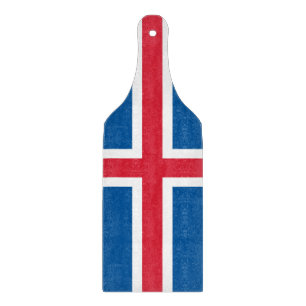Paddel aus Glas mit der Flagge Islands Schneidebrett