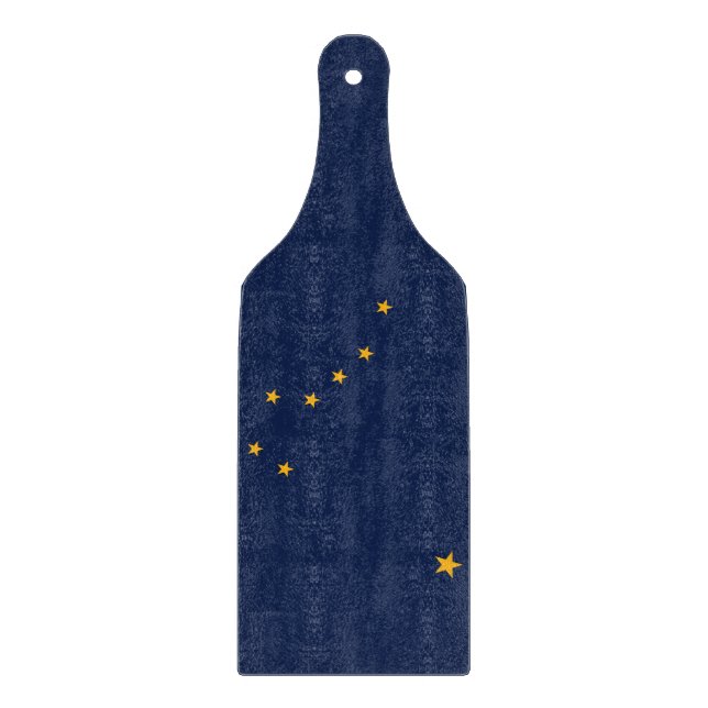 Paddel aus Glas mit der Flagge von Alaska Schneidebrett (Vorderseite)