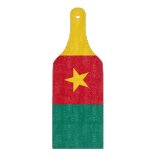 Paddel aus Glas mit Flagge Kamerun Schneidebrett