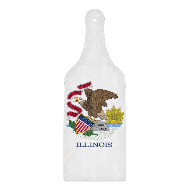 Paddel aus Glas mit Illinois-Flagge Schneidebrett (Vorderseite)