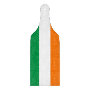 Paddel aus Glas mit irischer Flagge Schneidebrett