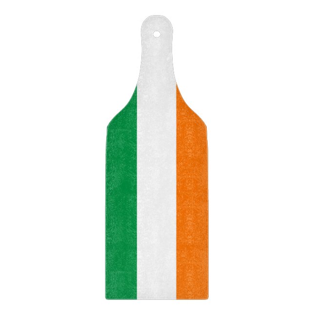 Paddel aus Glas mit irischer Flagge Schneidebrett (Vorderseite)