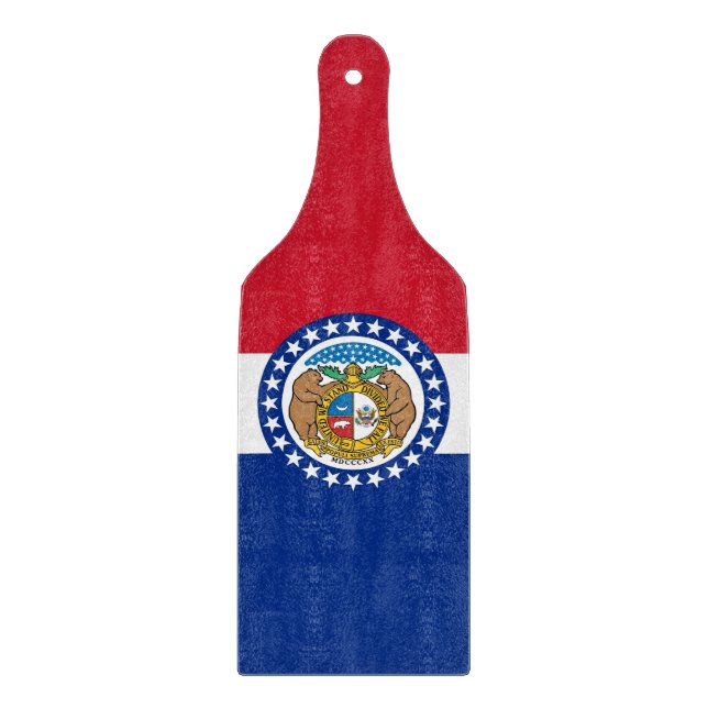 Paddel aus Glas mit Missouri-Flagge Schneidebrett (Vorderseite)