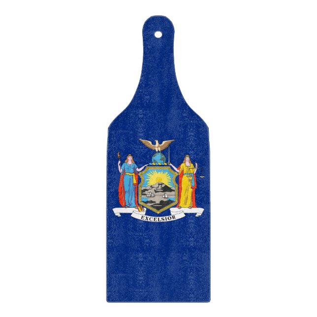 Paddel aus Glas mit New Yorker Flagge Schneidebrett (Vorderseite)