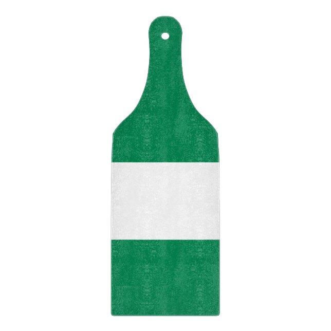 Paddel aus Glas mit nigerianischer Flagge Schneidebrett (Vorderseite)