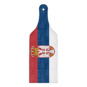 Paddel aus Glas mit serbischer Flagge Schneidebrett
