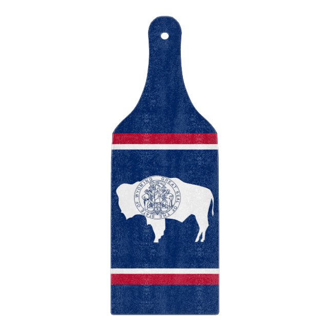 Paddel aus Glas Wyoming Flagge Schneidebrett (Vorderseite)