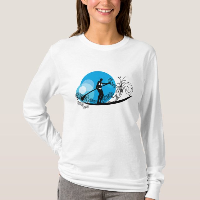 Paddel-Brandungs-Mädchenheller Hoodie T-Shirt (Vorderseite)