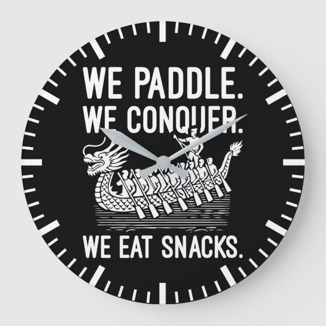 Paddel, Equer, essen Snacks - Drachenboot Große Wanduhr (Vorderseite)