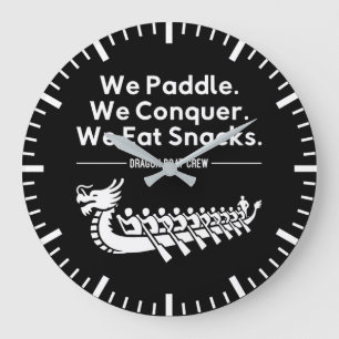 Paddel, Equer, essen Snacks - Drachenboot Große Wanduhr