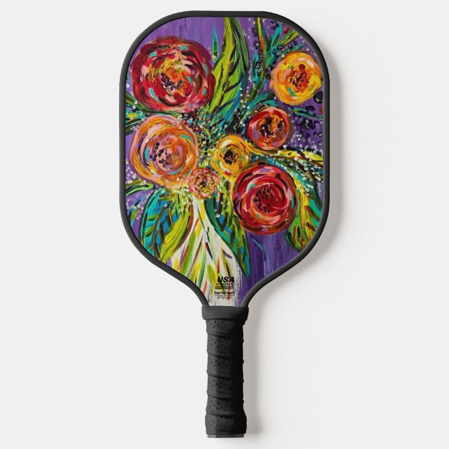 Paddel floral Pickleball Schläger (Vorderseite)