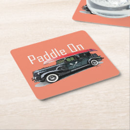 Paddel für klassische Autos - quadratischer Unters Rechteckiger Pappuntersetzer
