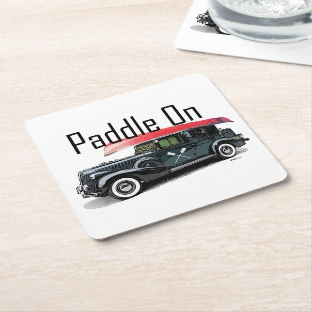 Paddel für klassische Autos - quadratischer Unters Rechteckiger Pappuntersetzer (angewinkelt)