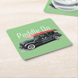 Paddel für klassische Autos - quadratischer Unters Rechteckiger Pappuntersetzer