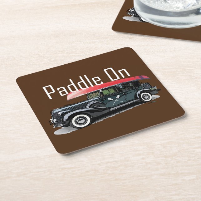 Paddel für klassische Autos - quadratischer Unters Rechteckiger Pappuntersetzer (angewinkelt)