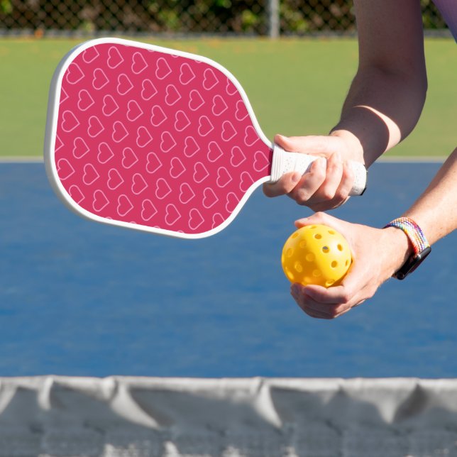 Paddel für rosa Herzen - benutzerdefinierte Farben Pickleball Schläger (InSitu)