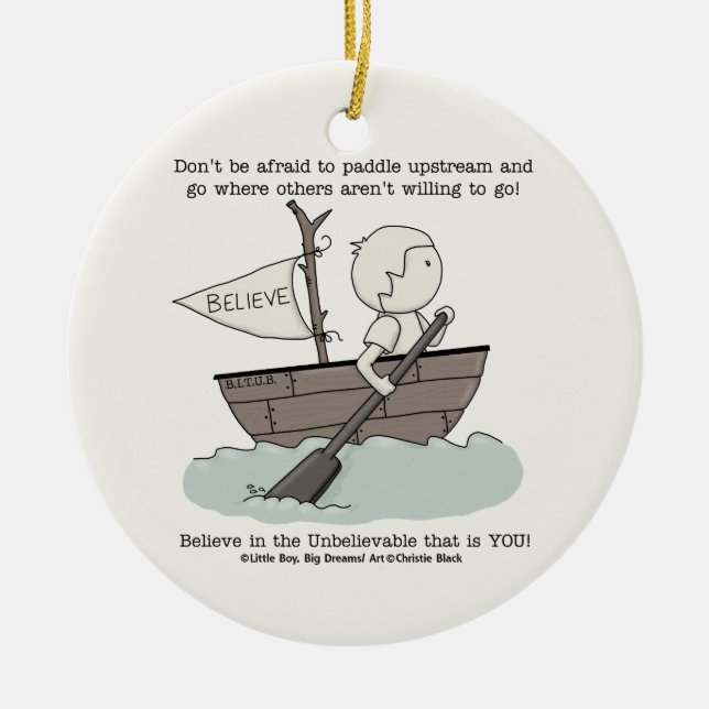 Paddel gegen den Strom Keramik Ornament (Vorne)