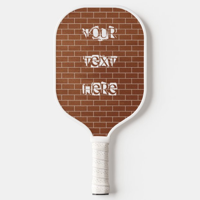 Paddel mit benutzerdefiniertem Textname Brick Wall Pickleball Schläger (Vorderseite)