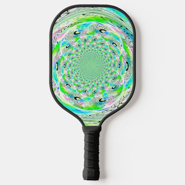 Paddel mit grünen Fraktalen Pickleball Schläger (Rückseite)