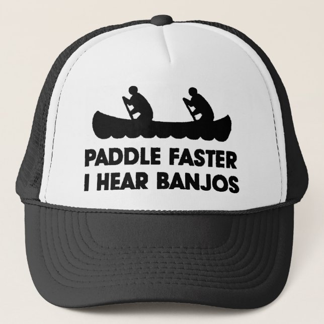 Paddel schneller Ich höre Banjo's Truckerkappe (Vorderseite)