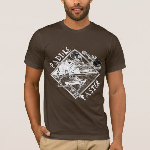 Paddel Schnellere Skelettfächer Kanufahrt 2 T-Shirt