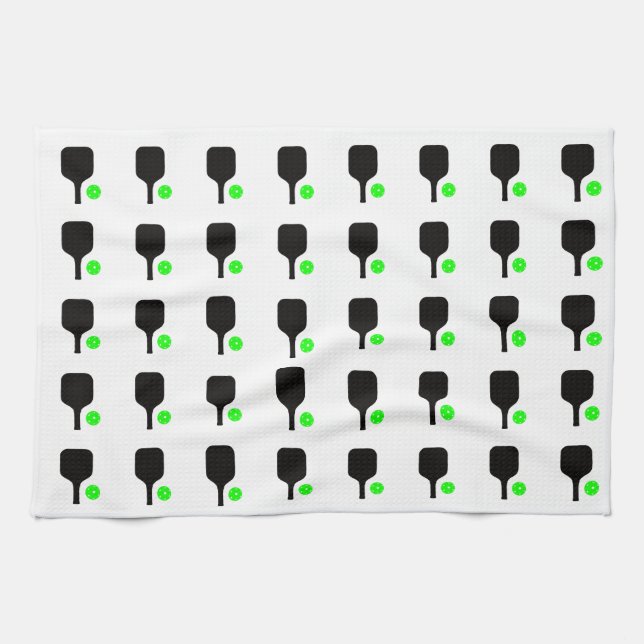 Paddel und grüne Bälle Geschirrtuch (Horizontal)