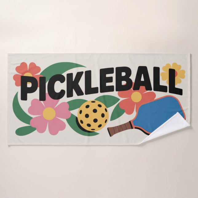 Paddel und Handtuch für Ball und Blumen Badehandtuch (Badehandtuch)