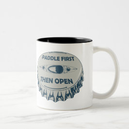 Paddel zuerst öffnen zweifarbige tasse