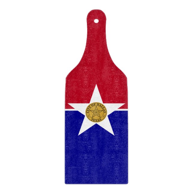 Paddelflagge auf dem Glasspanplatte von Dallas Schneidebrett (Vorderseite)