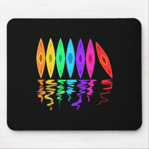 Paddeln Farbige Kajaks Für Kajaktour Bootfahren Te Mousepad