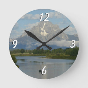 Paddeln im Grand Teton National Park Runde Wanduhr