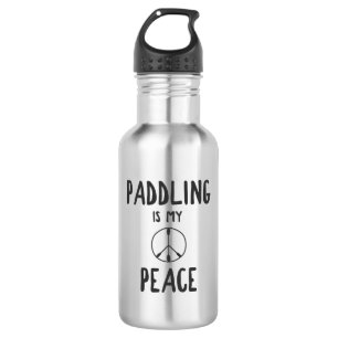 Paddeln ist mein Frieden Edelstahlflasche