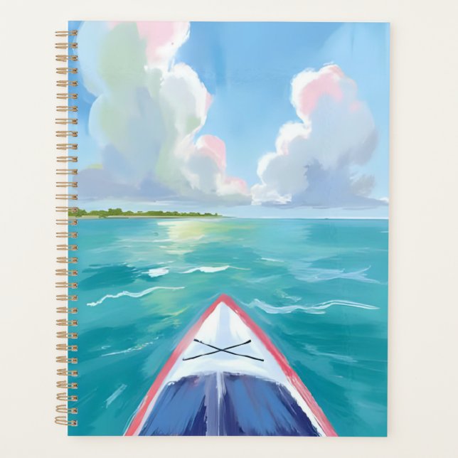 Paddeln See Aquarell Planer (Vorderseite)