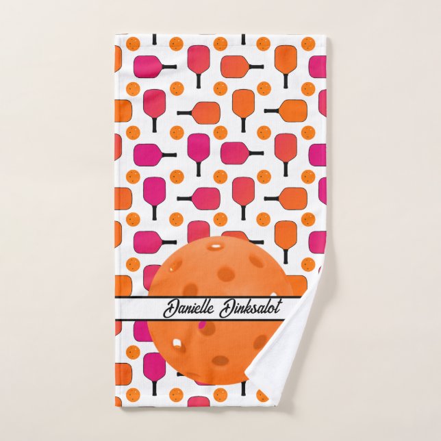 Paddelpaddel in Rosa und Orange Personalisiert Handtuch (Handtuch)