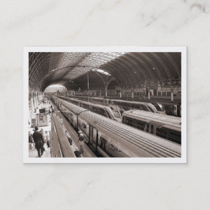 Paddington Bahnhof, London. Mini Foto (mit Rahmen) Visitenkarte