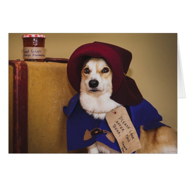 Paddington Corgi Blank Card (Vorderseite (Horizontal))