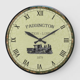 Paddington ~ Dampflokomotive ~ London England ~ 18 Große Wanduhr