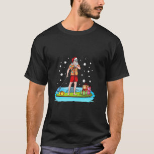 Paddle Board Hawaiian Weihnachtsmann Claus Mele T-Shirt