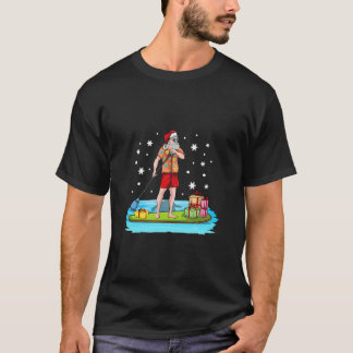Paddle Board Hawaiian Weihnachtsmann Claus Mele T-Shirt