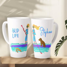 Paddle-boarding Life-Teenager-Mädchen und Hund ill
