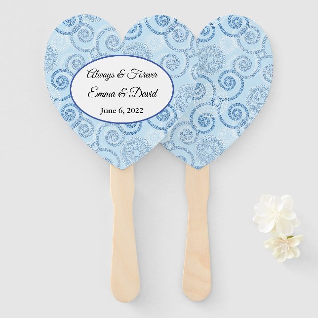 Paddle Fan-Blue Pearls Hand Fan Fächer (Vorne und Hinten)