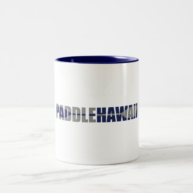 Paddle Hawaii Kayaking Zweifarbige Tasse (Mittel)