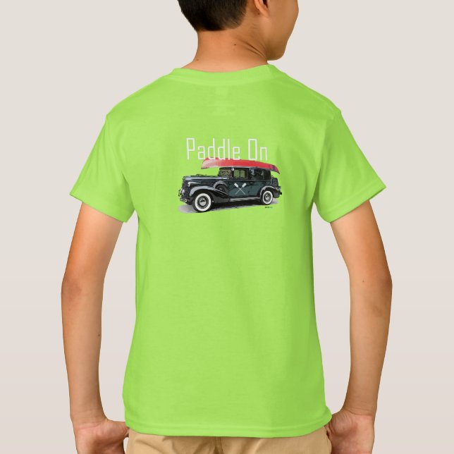 Paddle On Classic Car Design - T-Shirt de base pou (Dos)